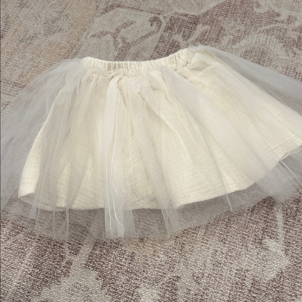 Zara Cream Tulle Kids Skirt